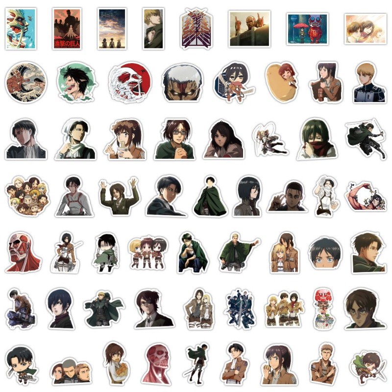 Luggage Cover Protector - 60 Stück Attack on Titan Anime-Aufkleber,