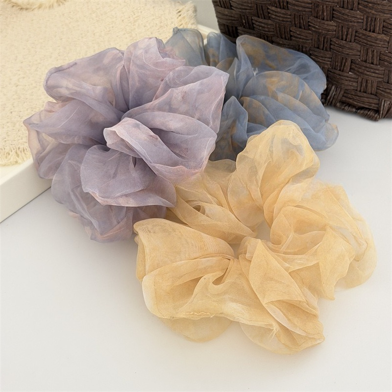 Travel Accessories Aesthetic - 1 Stück Übergroße Organza Scrunchies mit